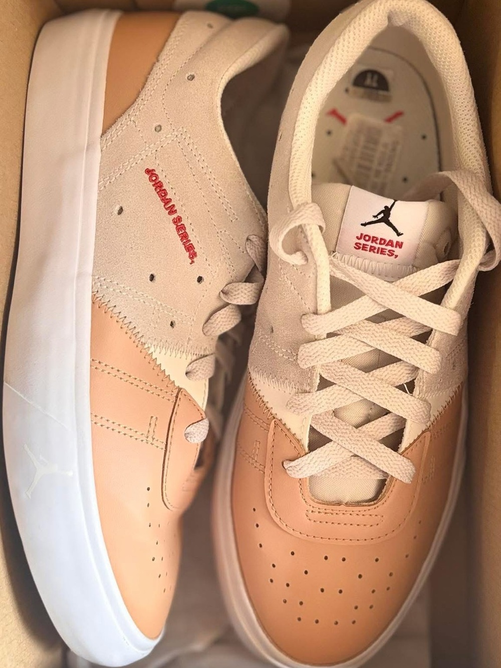 Jordan Series Low Top Sneakers in Tan & Cream